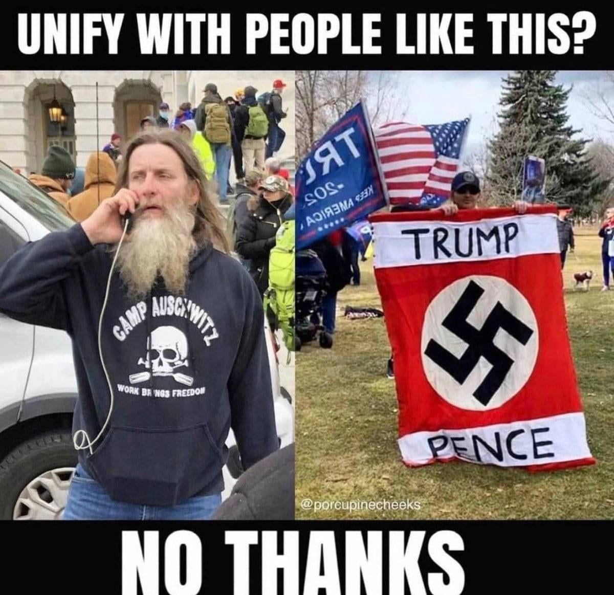 Scary Trump Supports Asking For Unity